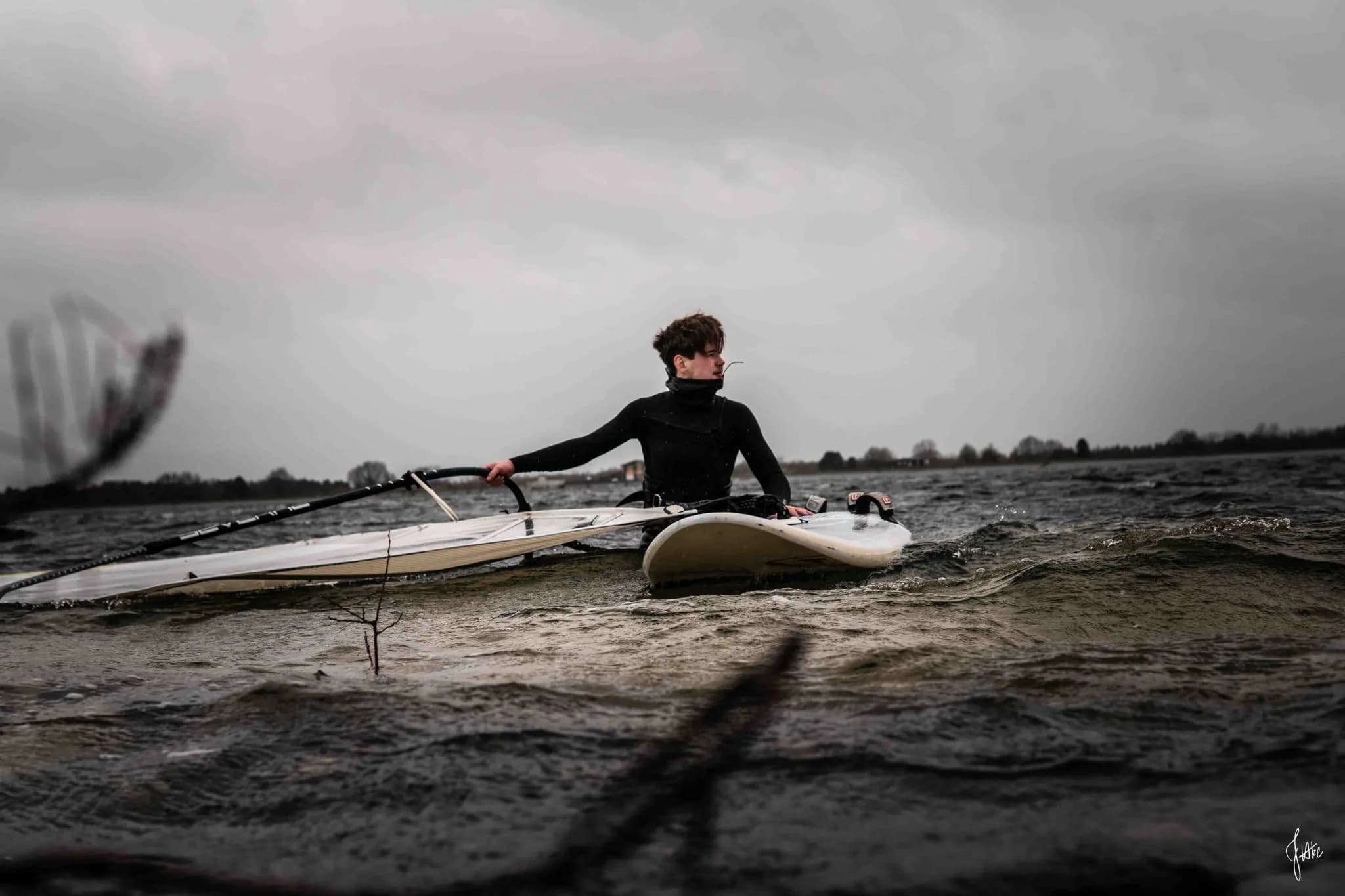 Motorcyclist doing a burnout with smoke