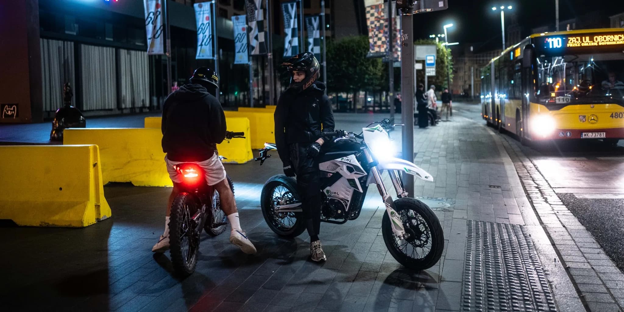 Street artisan working with fire at night