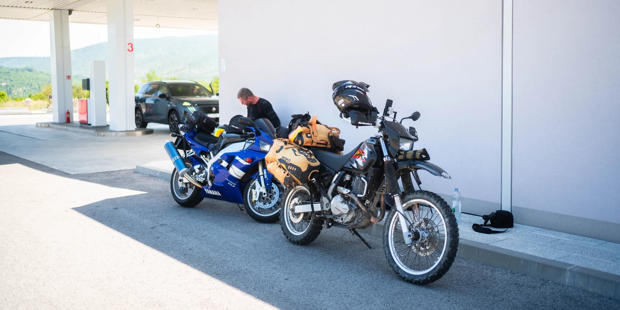 Motorcycle travel scene (hero 3)